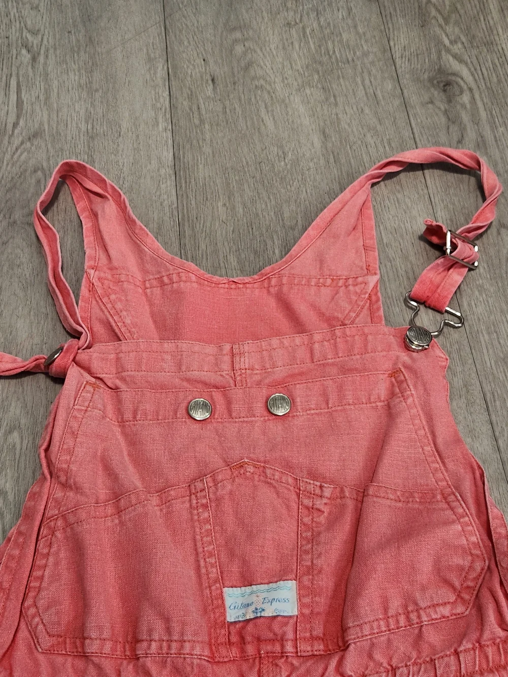 VTG 90s Gitano Coral Pink Ramie Cotton Shortalls M ​